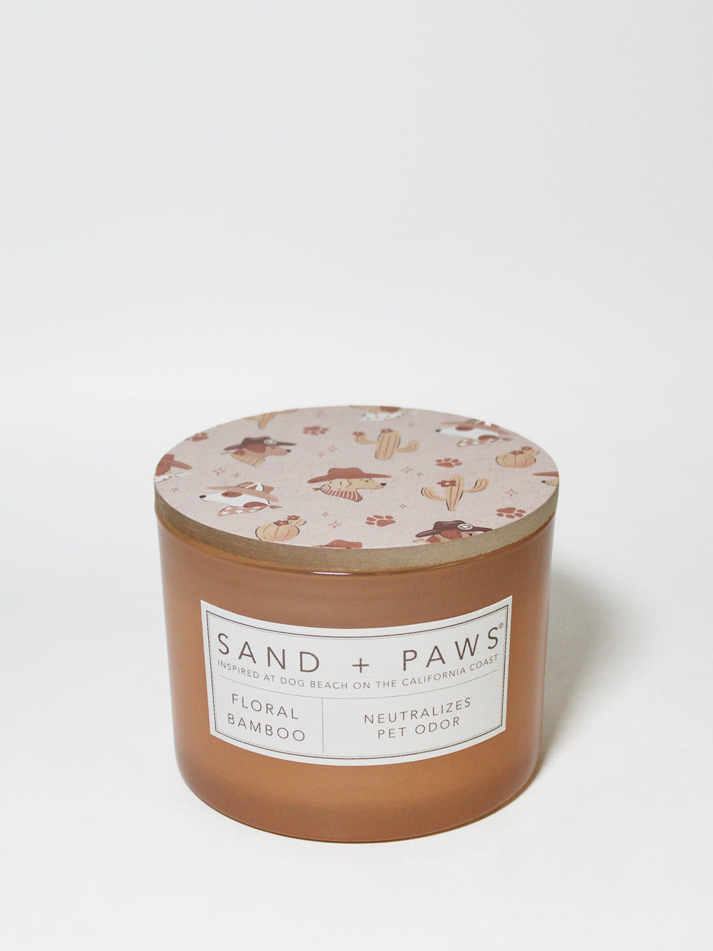 Sand + Paws Floral Bamboo 12 oz calming scented candle