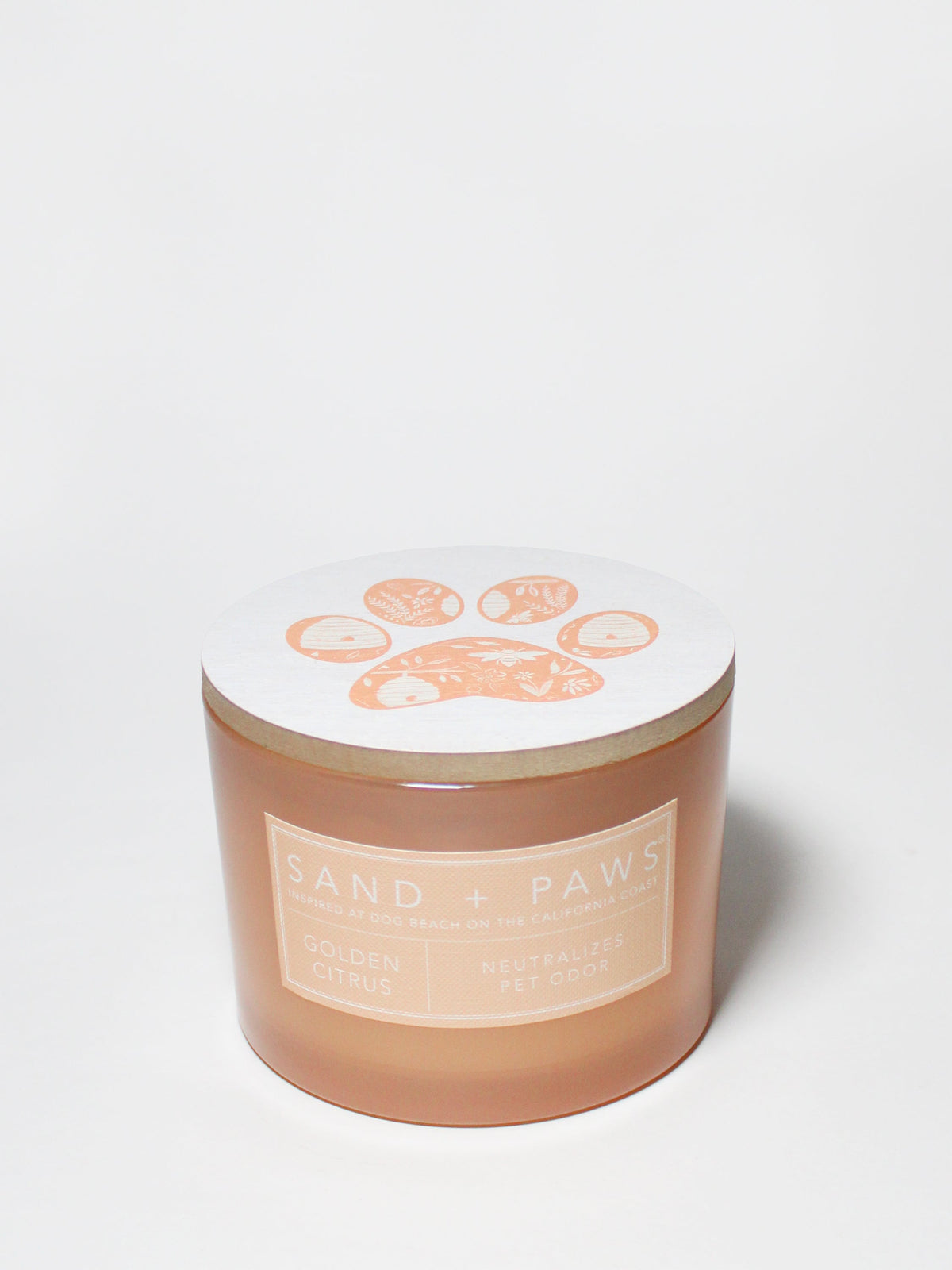 Sand + Paws Golden Citrus 12 oz refreshing scented candle