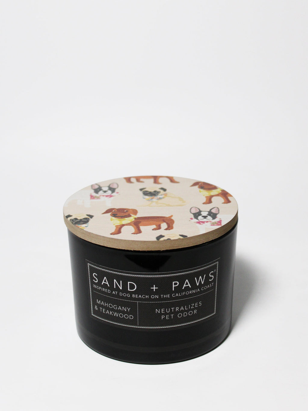 Sand + Paws Mahogany & Teakwood 12 oz warm scented candle