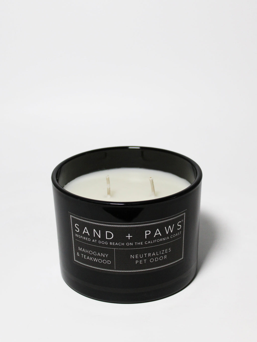 Sand + Paws Mahogany & Teakwood 12 oz warm scented candle
