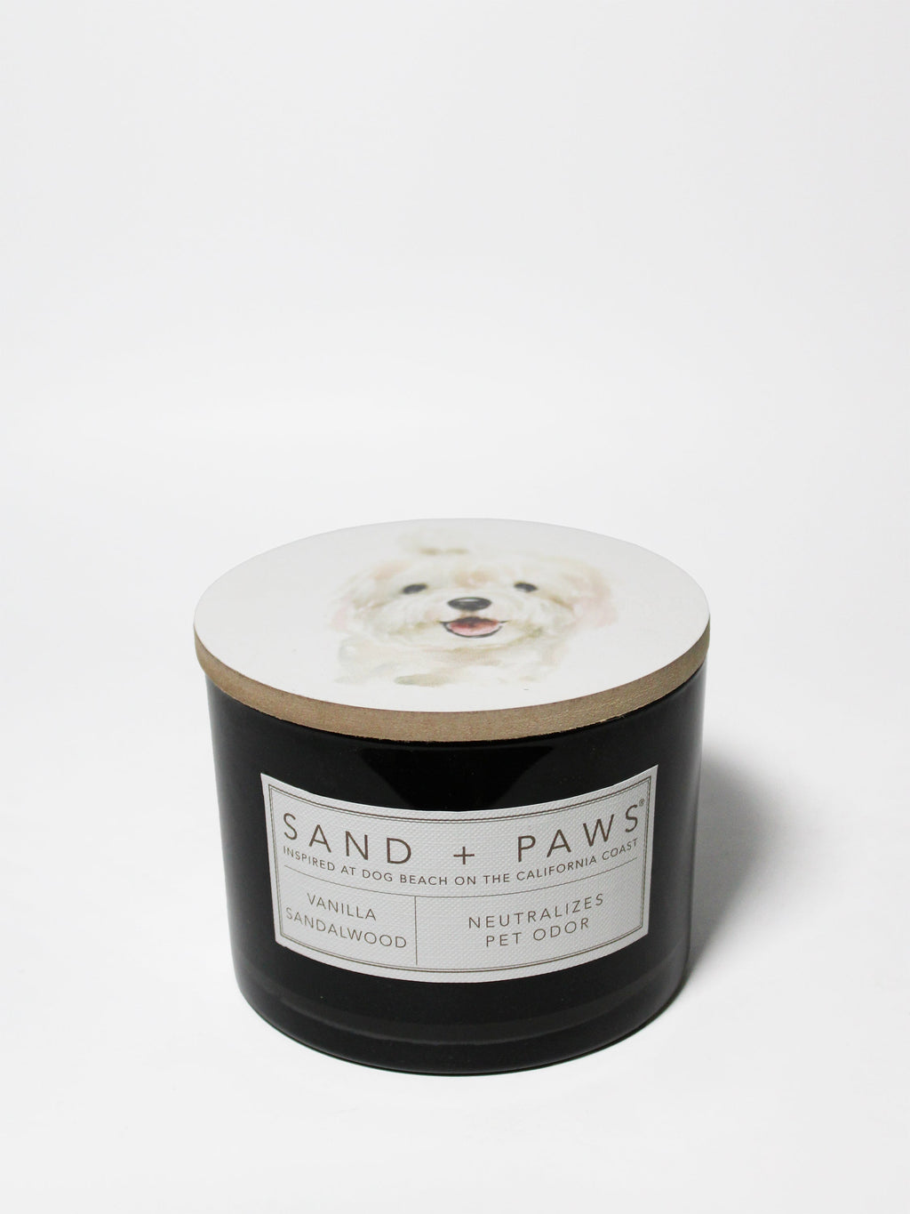 Sand + Paws Vanilla Sandalwood 12 oz cozy scented candle