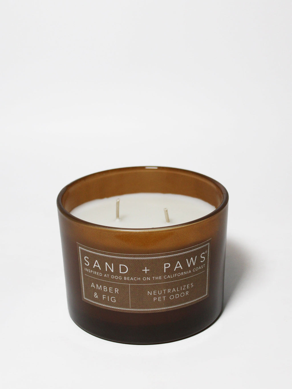 Sand + Paws Amber & Fig 12 oz warm scented candle