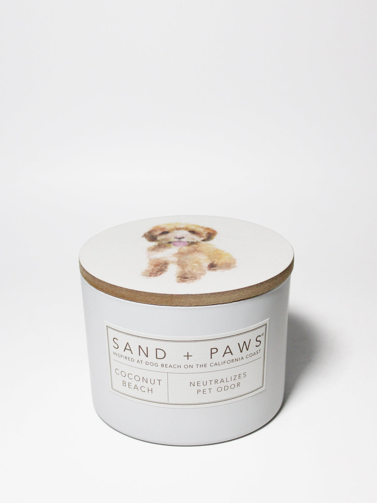 Sand + Paws Coconut Beach 12 oz refreshing scented candle