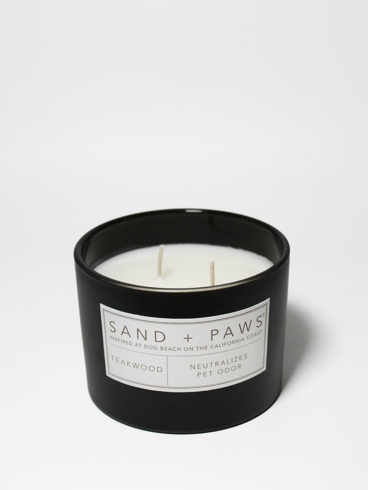 Sand + Paws Teakwood 12 oz cozy scented candle