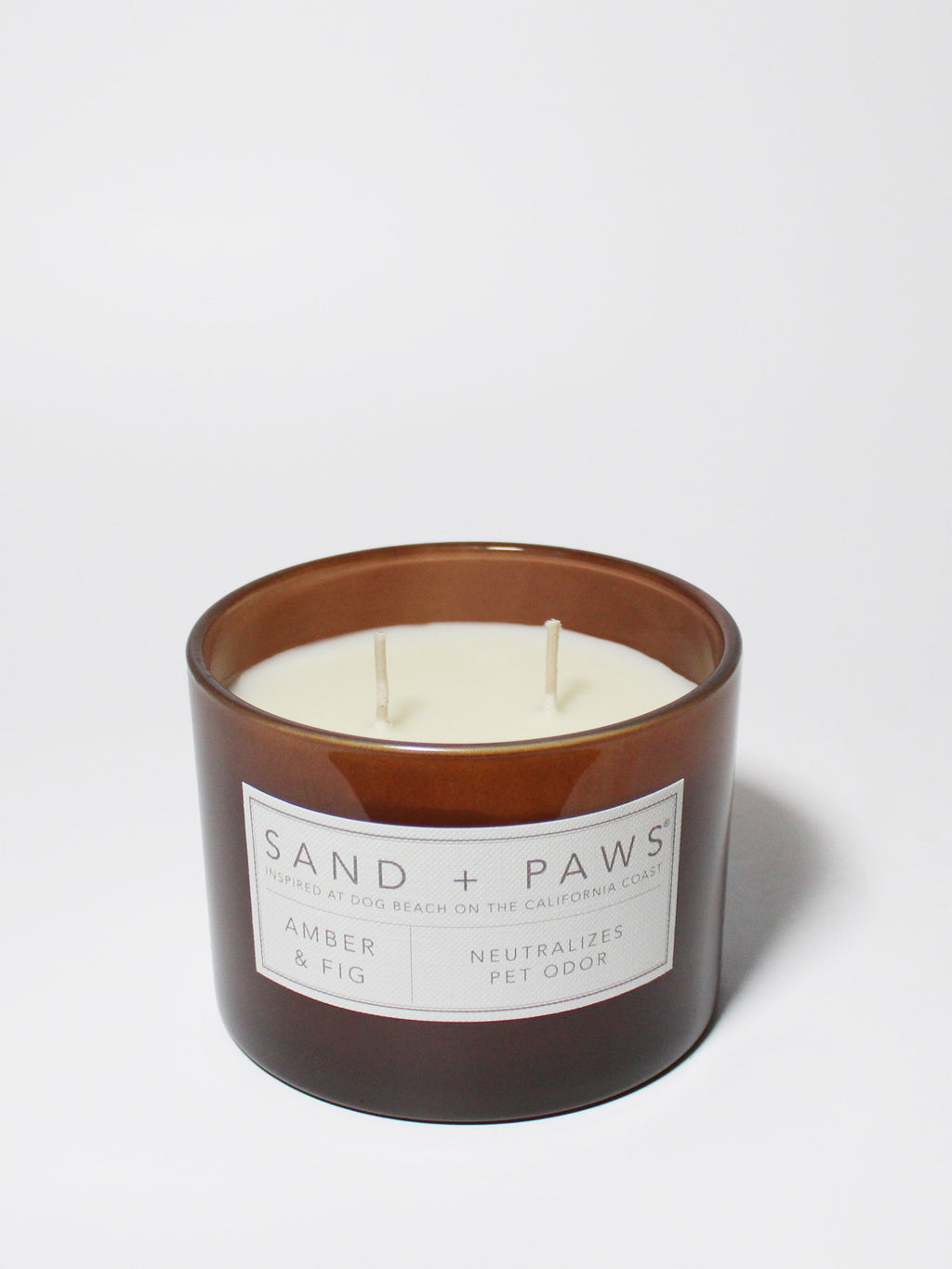 Sand + Paws Amber & Fig 12 oz warm scented candle