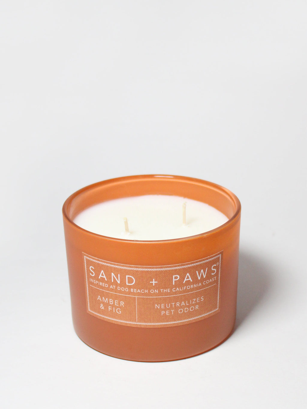 Sand + Paws Amber & Fig 12 oz warm scented candle
