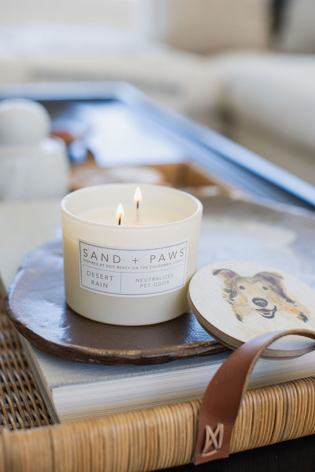 Sand + Paws Desert Rain 12 oz refreshing scented candle