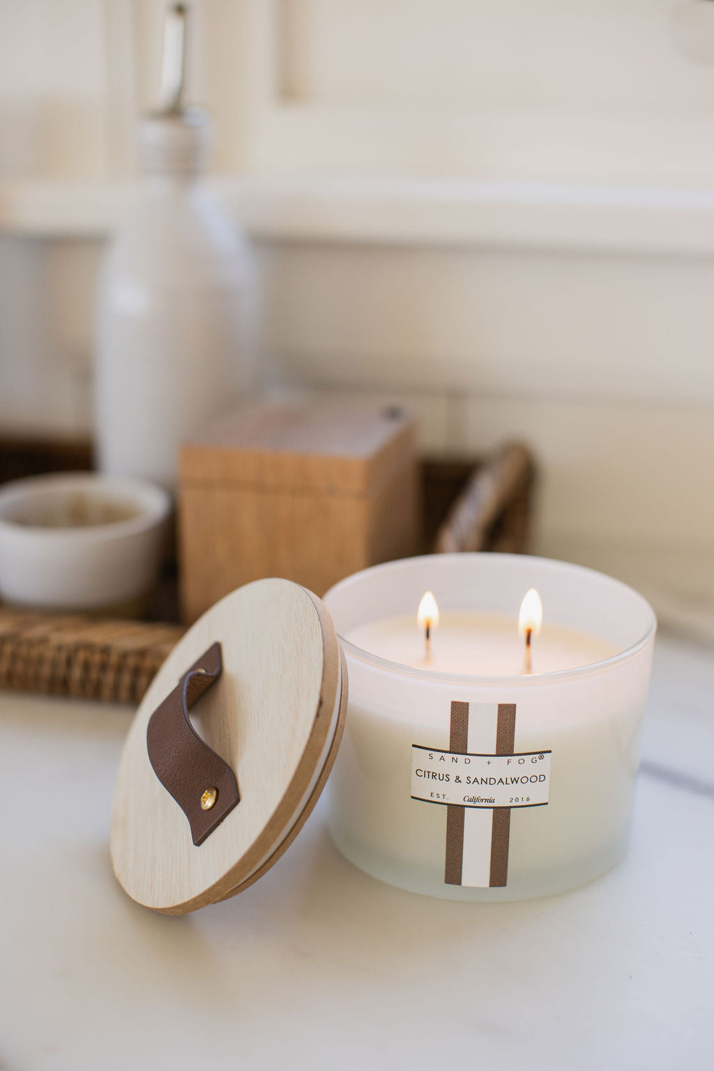 Citrus & Sandalwood 12 oz warm scented candle