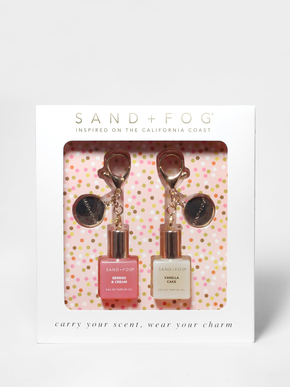 Luxury Bag Charm Perfume Oil Rollerball Set - Berries & Cream + Vanilla Cake