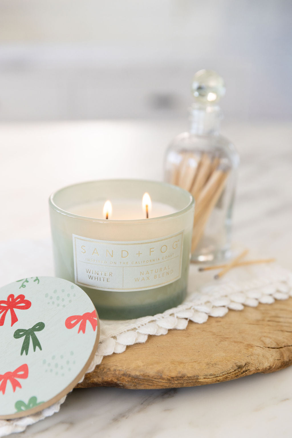 Winter White 12 oz calming scented candle