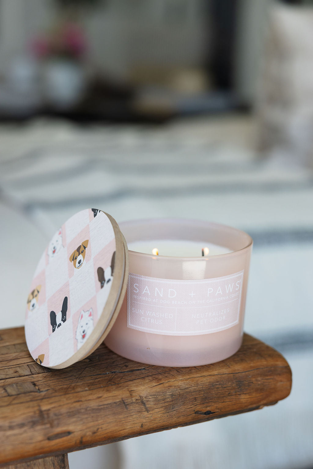 Sand + Paws Sun Washed Citrus 12 oz cozy scented candle