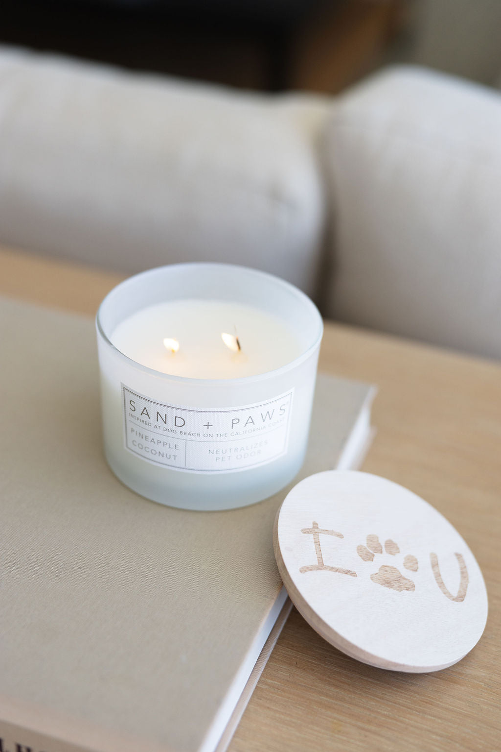 Sand + Paws Pineapple Coconut 12 oz cozy scented candle