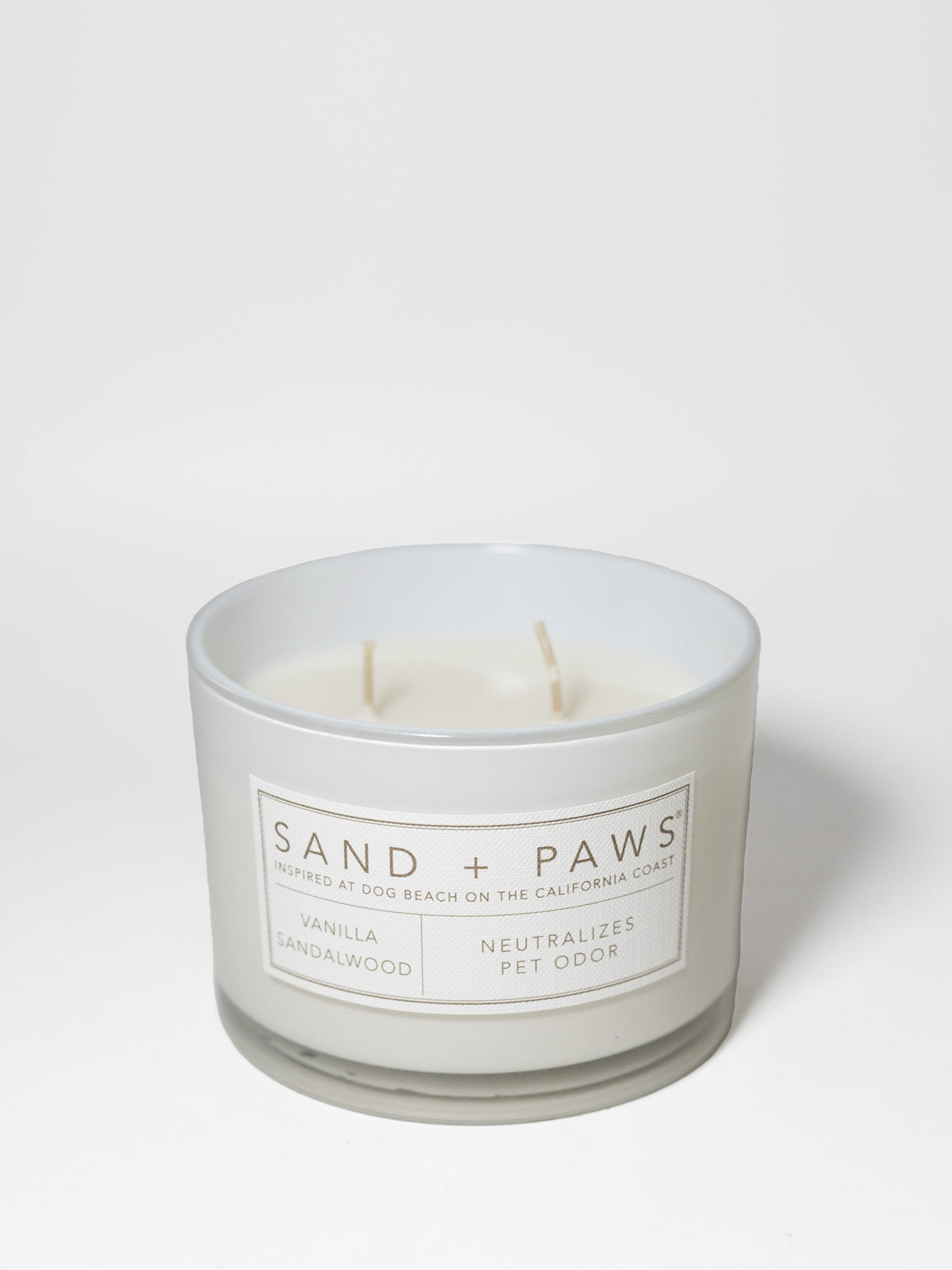 Sand + Paws Vanilla Sandalwood 12 oz cozy scented candle