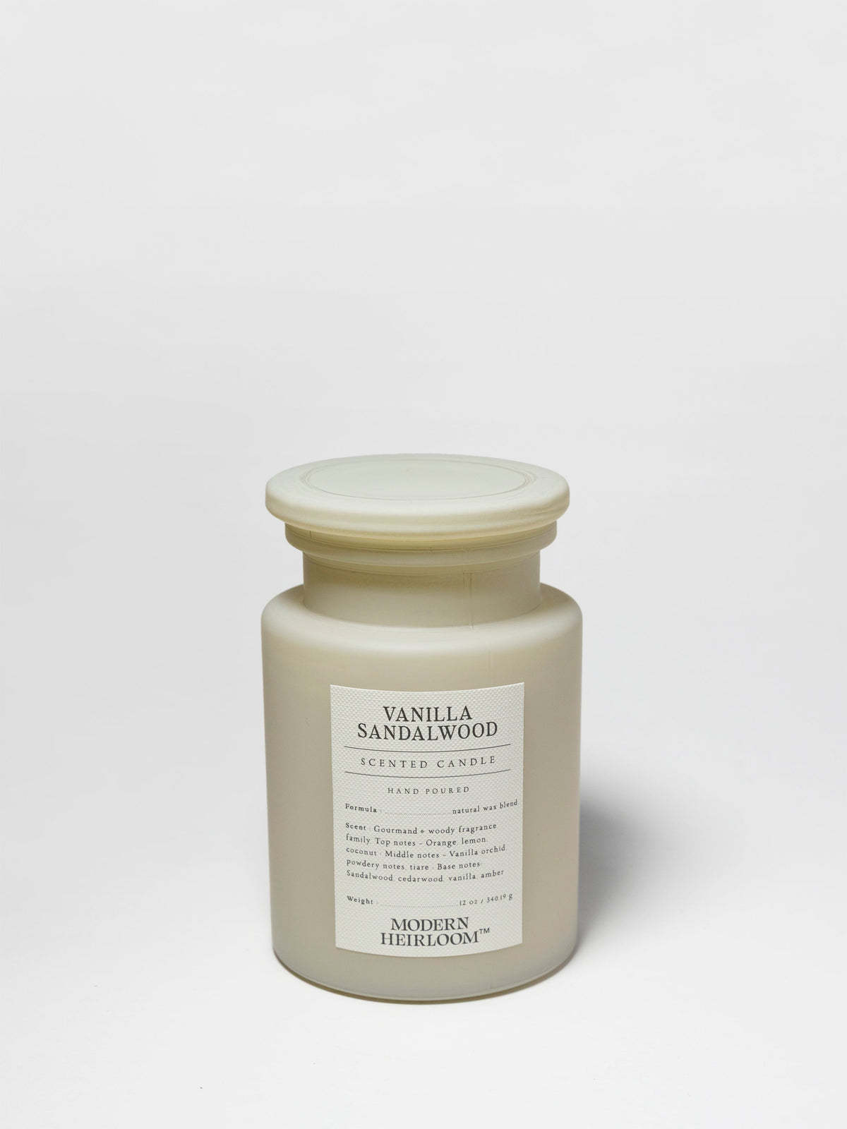 Vanilla Sandalwood 12 oz cozy scented candle
