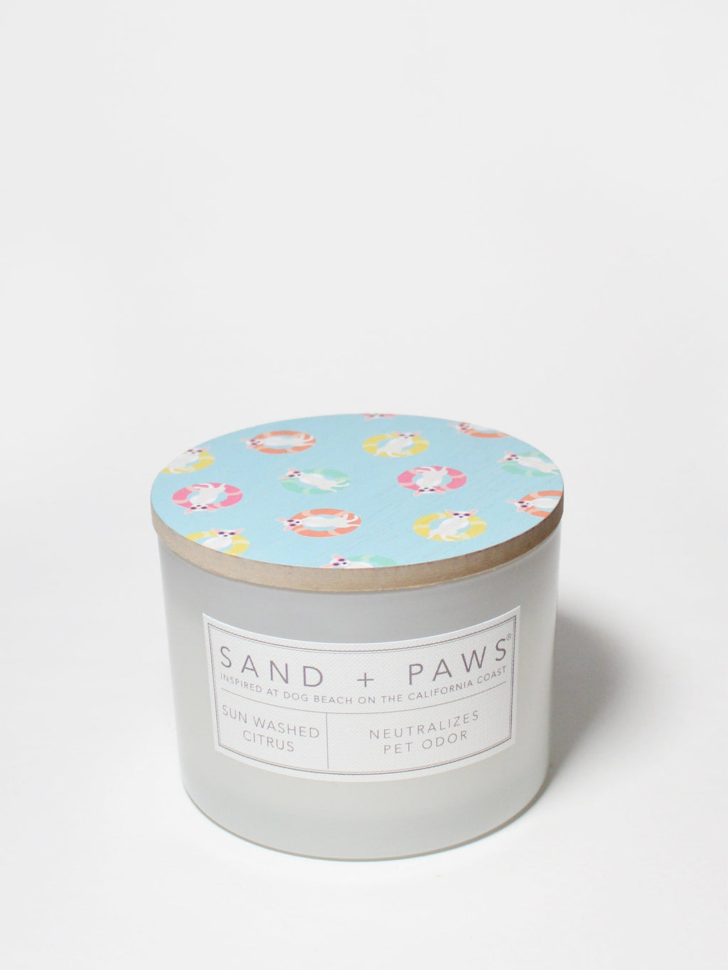 Sand + Paws Sun Washed Citrus 12 oz cozy scented candle